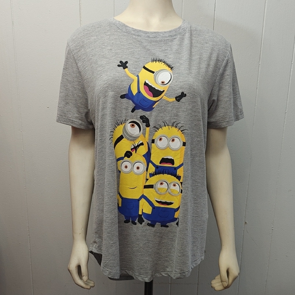 Gray T-Shirt with Minion Print